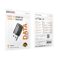 Переходник Borofone BV26B USB (m)-Type-C (f) черный (1/200) 