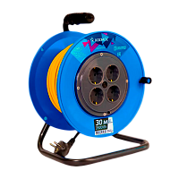 Удлинитель силовой Космос 4р.Б/З 16A 30.0м ПВС 2x1.5мм² IP20 на катушке (1)