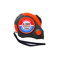 Рулетка измерительная X-PERT 508 7.5м*25мм пластик 1 фикстатор ударопрочный корпус черный (1/60)