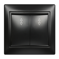 Выключатель Smartbuy проходной 2-клавишный 10А черный "Венера"