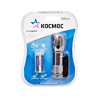Фонарь универсальный Космос M2508 0.5W 9LED от батареек серебряный (1/24/144)