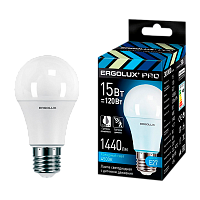 Лампа светодиодная Ergolux A60 E27 15W 4500К 220-240V груша с датчиком движения матовая (1/10/100)