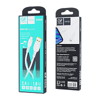 Кабель GFPower 06M USB (m)-microUSB (m) 1м 2.4A ПВХ белый (1/200/800)