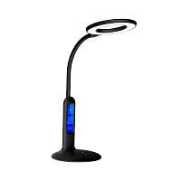 Светильник настольный Camelion KD-823 8W 230V 1LED на основании сенс. термометр черный