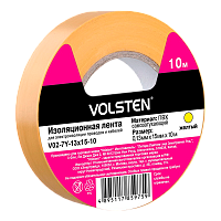 Изолента Volsten 15мм*10м ПВХ желтый (1/10/500) 