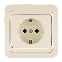 Розетка Makel Mimoza 1гн. 16A С/З кремовый 25028 (1/12)