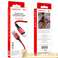 Кабель Borofone BX54 USB (m)-Lightning (m) 1.0м 2.4A нейлон красный (1/360)