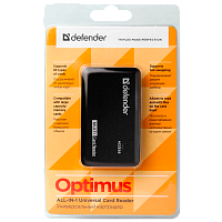Картридер Defender Optimus USB2.0 SD/microSD/MS/M2 Combo/MMC/CF черный (1/100) 