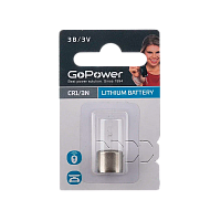 Батарейка GoPower CR1/3N BL1 Литиевая 3V (1/20/500)
