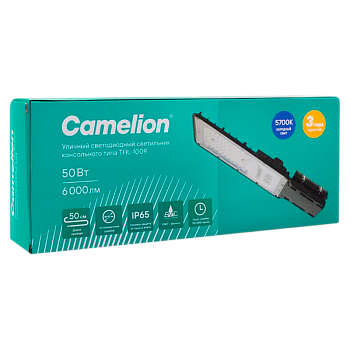 Светильник уличный Camelion THL-1009 IP65 306x127х23 50 Вт 6000 лм 5700К 220-240В КСС "Ш" (1/20)