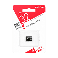 Карта памяти microSD Smartbuy 32GB Class10 UHS-I (U1) 10 МБ/сек без адаптера