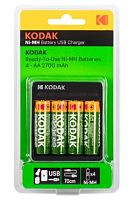 З/У для аккумуляторов Kodak USB Overnight charger AA/AAA Ni-MH/Ni-Cd 4 слота +4AA 2700mAh (1/6/48)