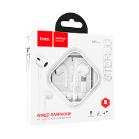 Наушники вставные HOCO M1 Max с микр. Type-C (m) белый (1/32/192)