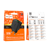 Сетевое З/У HOCO CS81A 1USB 3.0A 18W QC3.0 дисплей черный