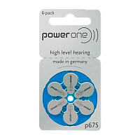 Батарейка PowerOne ZA675 BL6 Zinc Air 1.45V (6/60/300)