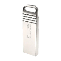 Флеш-накопитель Borofone Nimble BUD1 4GB USB2.0 металл серебряный (1/40/320) 