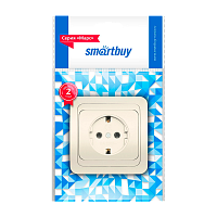Розетка Smartbuy Марс 1гн. 16A С/З керамика бежевый (1/10/200)