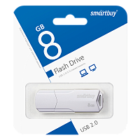 Флеш-накопитель Smartbuy Clue 8GB USB2.0 пластик белый