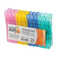 Прищепки для белья Рыжий кот PEG-P-S/24 55х25х13мм 24шт. (1/10/60) 
