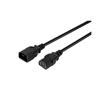 Кабель питания GoPower C14 (m)-C13 (f) 1.8м ПВХ 0.75мм удлинитель черный (1/100)