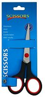 Ножницы канцелярские SCISSORS 8.5" пластиковые ручки МИКС на блистере(Китай)(24/360)