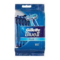 Бритва одноразовая Gillette "Blue II Plus" 2 лезвия 15шт. 