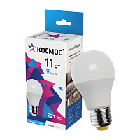 Лампа светодиодная Космос A60 E27 11W 4500К 200-240V груша матовая (1/10/80)