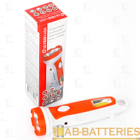 Фонарь универсальный Ultraflash LED3860 1LED+COB от аккумулятора IP54 белый оранжевый