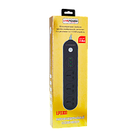 Сетевой фильтр Live Power LP3301 3р.С/З 10A 2.0м 3USB с выкл. черный (1/50)