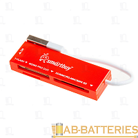 Картридер Smartbuy 717 USB2.0 SD/microSD/MS/M2 красный