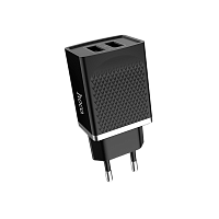 Сетевое З/У HOCO C43A 2USB 2.4A черный (1/21/126)