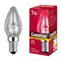 Лампа накаливания Camelion E14 7W 220-240V свеча для ночников прозрачная (1/50/500)