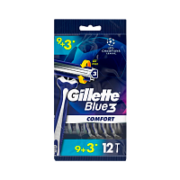 Бритва Gillette BLUE3 COMFORT 3 лезвия прорезиненная ручка 9+3шт (1/20)