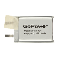 Аккумулятор Li-Pol GoPower LP502030UN PK1 3.7V 250mAh без защиты (1/10)