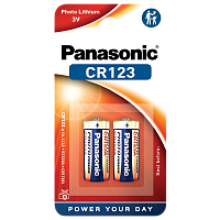 Батарейка Panasonic CR123A BL2 Lithium (2/20/200) 