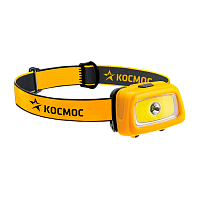 Фонарь налобный Космос H3WDS 3W COB от батареек 3 режима желтый (1/24/240)