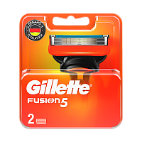 Сменные кассеты Gillette "FUSION" 5 лезвий 2шт. (цена за 1 шт) в картонной упаковке (2/20) 