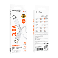 Кабель Borofone BX119 USB (m)-Type-C (m) 1м 3.0A ПВХ белый (1/360)