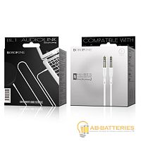 Кабель AUX Borofone BL1 Jack 3.5mm (m)-Jack 3.5mm (m) 1м TPE белый (1/50/200) 