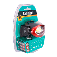 Фонарь налобный Camelion LED5382 COB 4 режима +3AAA черный (1/6/48)