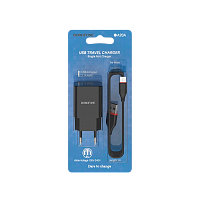 Сетевое З/У Borofone BA20A 1USB 2.1A черный (1/65/260)