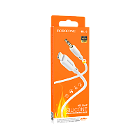 Кабель AUX Borofone BL18 Jack 3.5mm (m)-Lightning (m) 1м силикон белый (1/63/252)