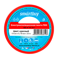 Изолента Smartbuy 19мм*20м ПВХ красный (1/10/200) 