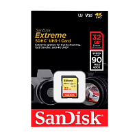 Карта памяти SD SanDisk EXTREME 32GB Class10 UHS-I (U3) 90 МБ/сек V30