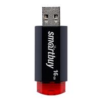 Флеш-накопитель Smartbuy Click 16GB USB2.0 пластик черный красный 
