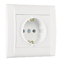 Розетка Makel Defne 1гн. 16A С/З пластик белый 42001028 (1/12)