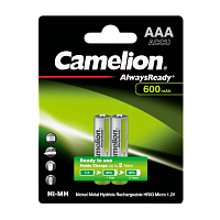 Аккумулятор предзаряженный RTU Camelion HR03 AAA BL2 NI-MH Always Ready 600mAh (2/24/480)