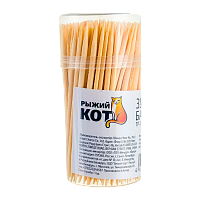 Зубочистки бамбуковые Рыжий кот 180шт. в баночке (1/50/500)