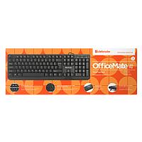 Клавиатура проводная Defender HM-710 OfficeMate классическая USB 1.5м черный (1/30) 