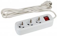 Удлинитель ЭРА UX 3р.С/З 3р.Б/З 10A 3.0м с выкл. белый